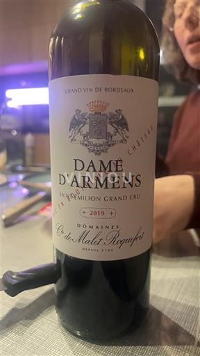 Bordeaux Saint-Émilion Grand Cru Grand Cru Château Dame d'Armens 2019