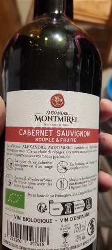 Cataluña Alexandre Montmirel Cabernet Sauvignon Souple & Fruité Sin añada