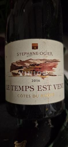 Vinos Rouge sec Le Temps Est Venu Stéphane Ogier 2016 Francia Valle del Ródano Côtes del Ródano AOC