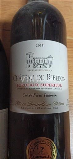 Bordeaux Bordeaux Supérieur Château Ribebon Fleur Padouin 2015
