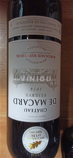Bordéus Bordeaux Superior Château Macard Réserve 2014