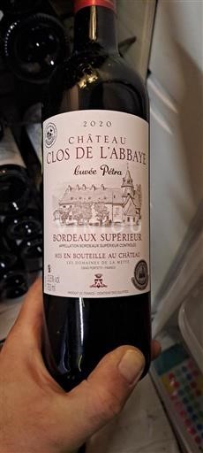 Bordeaux Bordeaux Supérieur Château Clos de l'Abbaye Petra 2020
