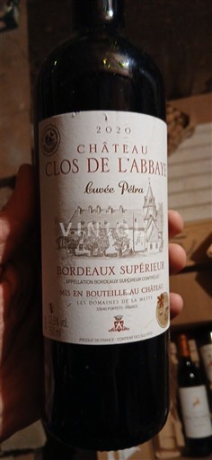 Bordeaux Bordeaux superiore Château Clos de l'Abbaye Petra 2020