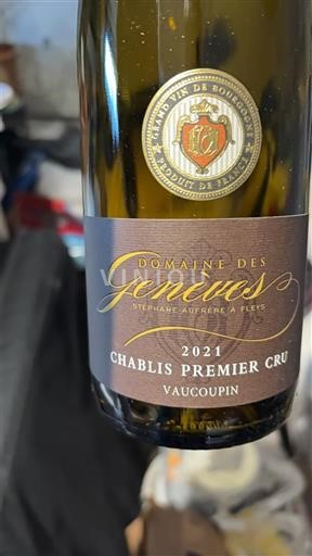 Burgundija Chablis Premier Cru Domaine S Genevées Vaucopin 2021
