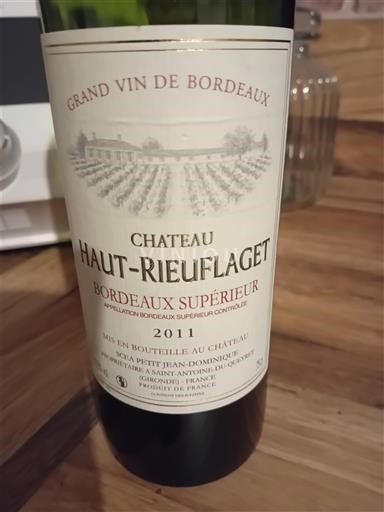 Bordéus Bordeaux Superior Château Haut-Rieuflaget 2011