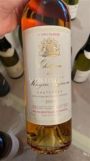 Bordeaux Sauternes 1er Cru Classé Château Rayne Vigneau 2001