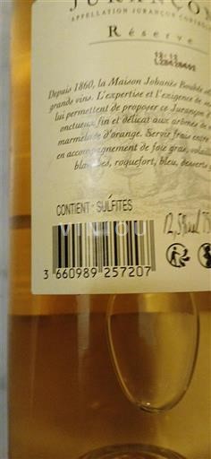 Jugozahod Jurançon Johanès Boubée Réserve Neleten.