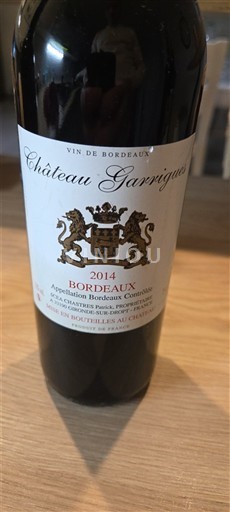 Bordéus Château Garrigues 2014