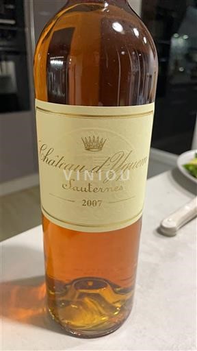Bordeaux Sauternes Premier Cru Supérieur Château Yquem 2007