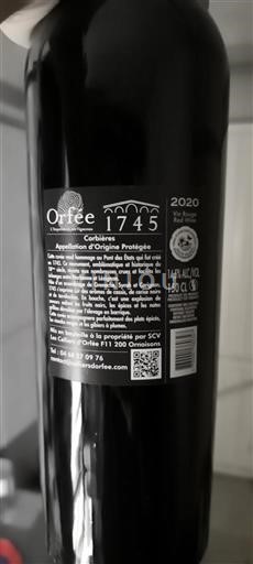 Languedoc Corbières Orfée 1745 2020