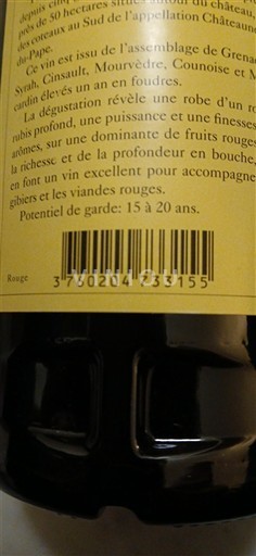 Vale do Ródano Châteauneuf-du-Pape Château S Fines Roches 2015