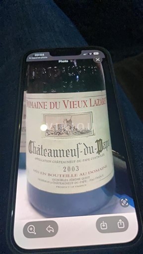 Valle del Ródano Châteauneuf-du-Pape. Domaine Vieux Lazaret 2003