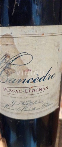 Bordeaux Pessac-Léognan Château Lancedre 2009