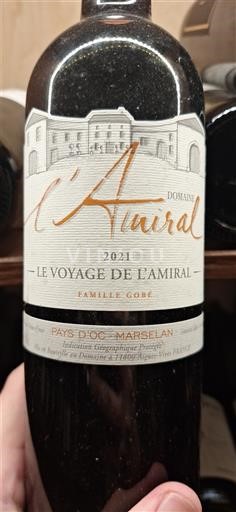 Vinhos Rouge sec Le Voyage de l'Amiral Domaine L'Amiral 2021 França Languedoc e Roussillon Pays d'oc IGP