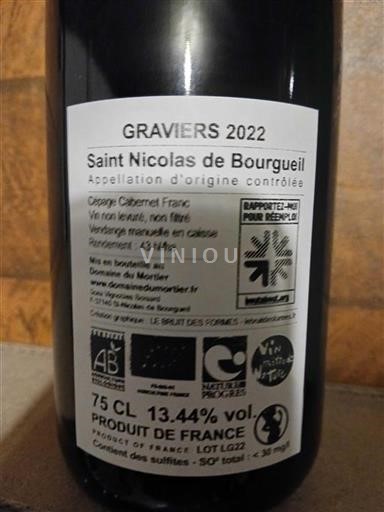 Valle del Loira Saint-Nicolas-De-Bourgueil Domaine Mortier Graviers 2022