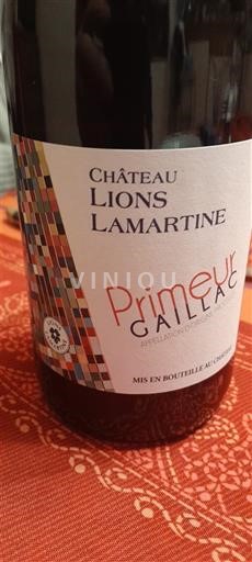 Viinit Rouge sec Primeur Château Lions Lamartine Non millésimé Ranska Lounais-Ranska Gaillac AOC
