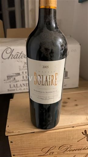 Bordeaux Bordeaux supérieur Château Bolaire 2005
