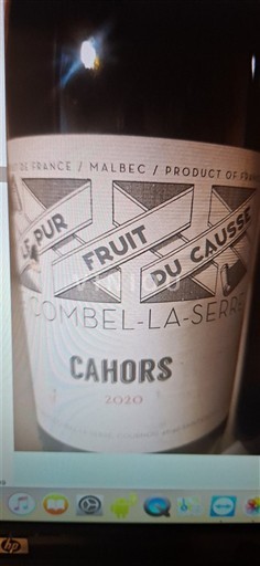 Jugozahod Cahors Combel-la-Serre Le Pur Fruit du Causse 2020