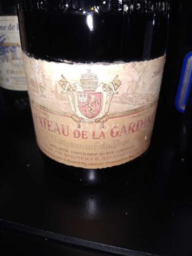 Víno Rouge sec Château La Gardine 2004 Francie Údolí Rhôny Châteauneuf-du-Pape AOC