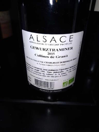 Alsace Charles et Dominique Frey Collines de Granit 2015