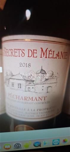 Sud-Ovest Pécharmant Secrets de Mélanie 2018