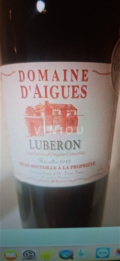 Rhône-dalen Luberon Domaine Aigues 2012