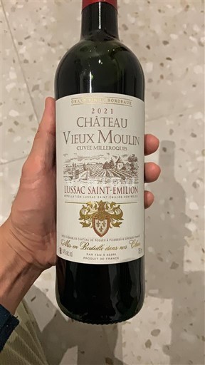 Bordeaux Lussac-Saint-Émilion Château Vieux Moulin Milléroquies 2021