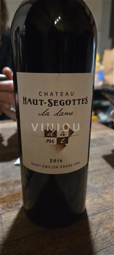 Bordeaux Saint-Émilion Grand Cru Grand Cru Château Haut-Segottes La Dame 2016