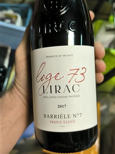 Rhône Valley Lirac Loge 73 Barrièle N°7 Triple Élevé 2017