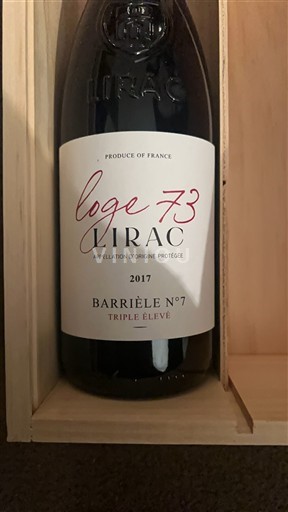 Vallée du Rhône Lirac Loge 73 Barrièle N°7 Triple Élevé 2017
