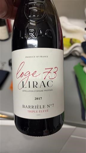 Rhônevallei Lirac Loge 73 Barrièle N°7 Triple Élevé 2017