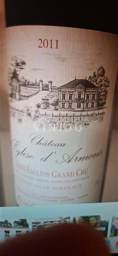 Bordeaux Saint-Émilion Grand Cru Grand Cru Château Eglise d'Armens 2011