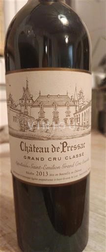 Bordeaux Saint-Émilion Grand Cru Château Pressac 2013