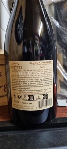 Loiren laakso Saumur-champigny Domaine S Ruettes 2016