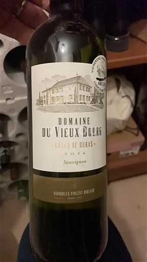 Vini Blanc sec Côtes de Duras Sauvignon Domaine Vieux Bourg 2016 Francia Sud-Ovest Côtes-de-duras AOC