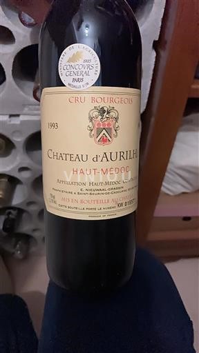 Bordeaux Haut-Médoc Cru Bourgeois Château Aurilhac 1993