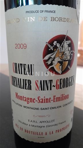 Bordeaux Montagne-saint-émilion Château Chevalier Saint-Georges 2009