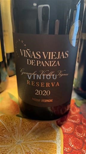 Aragonie Cariñena Viñas Viejas de Paniza Grenache Vieilles Vignes Reserva 2020