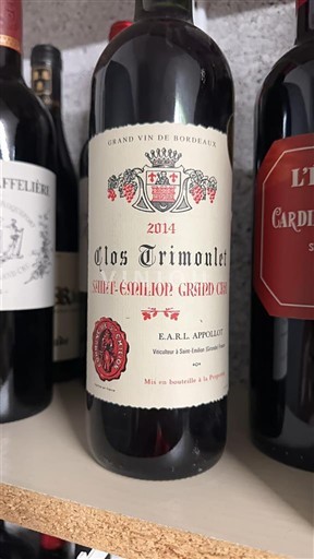 Bordeaux Saint-Émilion Grand Cru Grand Cru Clos Trimoulet 2014
