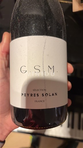 Vin Rouge sec G.S.M. Sélection Peyres Solan 2023 France Languedoc et Roussillon Pays d'oc IGP