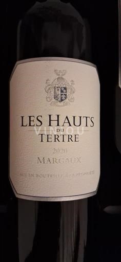 Bordeaux Margaux Château Tertre Les Hauts du Tertre 2020