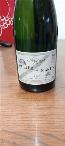 Champaña Champán Muller et Martin Sin añada