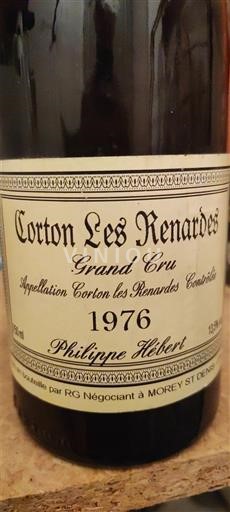 Burgundsko Corton Grand Cru Philippe Hébert Corton Les Renardes 1976