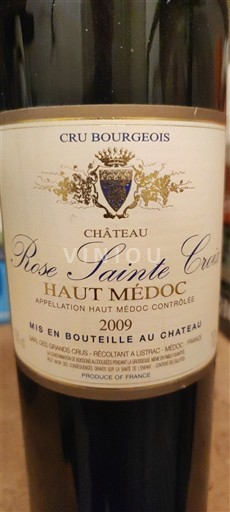 Bordeaux Haut-Médoc Cru Bourgeois Château Rose Sainte Croix 2009