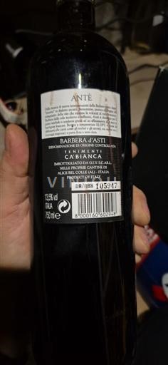 Piedmont Wines Barbera d'Asti Cascina Cabana Antè Non-Vintage
