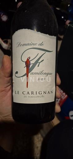 Languedoc ja Roussillon Pays d'Oc Domaine Familongue Le Carignan de Familongue 2009
