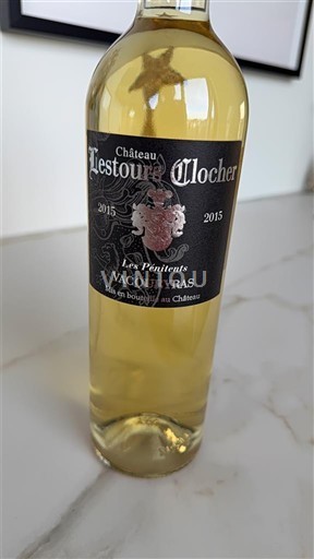 Vin Blanc sec Les Pénitents Château L'Estourre Clocher 2015 France Vallée du Rhône Vacqueyras AOC