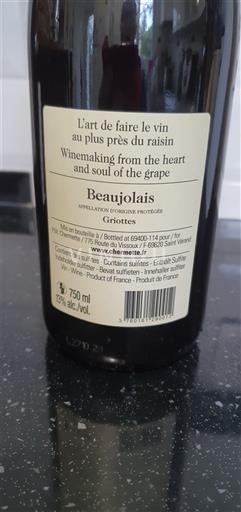 Beaujolais Domaine La Voute des Crozes Griottes Senza annata