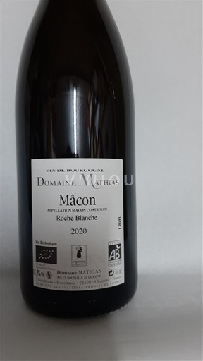 Bourgondië Mâcon en mâcon-dorpen Domaine Mathias Roche Blanche 2020