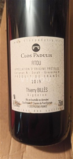 Langvedok Fitou Clos Padulis 2019